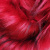 Изображение Мех искусственный, длинный ворс, песец, красный, черные перья