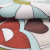 Изображение Плательная ткань, вискоза, белая с графическими цветами