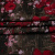 Изображение Тафта, ацетат, красные цветы, дизайн CELINE