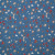 Изображение Шелк искусственный, мелкие цветы на синем