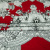 Изображение Трикотаж стрейч красный, вискоза, венецианский дизайн