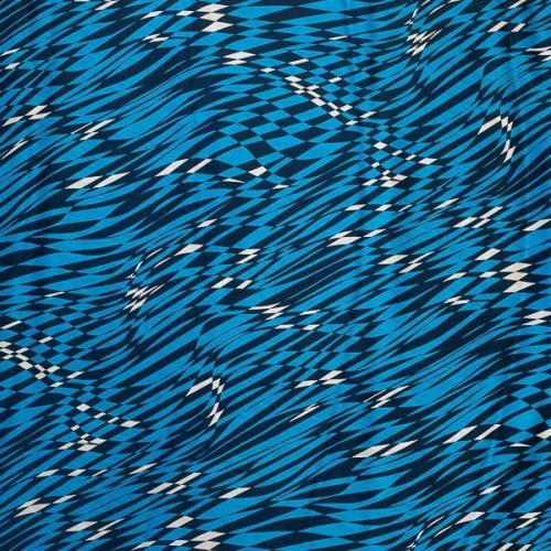 Изображение Атласный шелк натуральный стрейч, волны геометрия