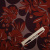 Изображение Трикотаж плотный стрейч пастельно-розовый, вискоза, крупный бордовый горох, красные цветы