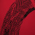 Изображение Креп купон красный, вискоза, черный геометрический орнамент, дизайн GUCCI