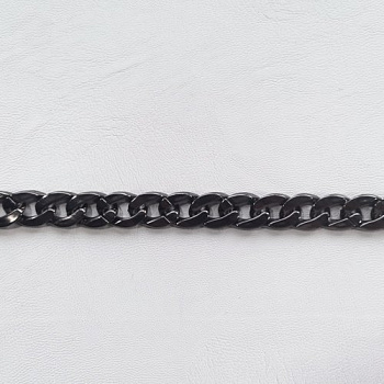 Цепь декоративная панцирного плетения, пластик, 17 мм, никель