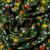 Изображение Шелк стрейч, цветы на черном, фотопечать