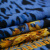 Изображение Муслин, натуральный шелк с хлопком, синий леопард, дизайн VERSACE