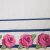 Изображение Тафта белая с вышивкой, хлопок и полиэстер, красная роза синие полоски