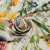 Изображение Платок шелковый, луговые цветы и бабочки