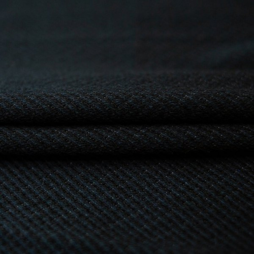 Изображение Костюмная ткань фактурная, диагональ, темно-синий