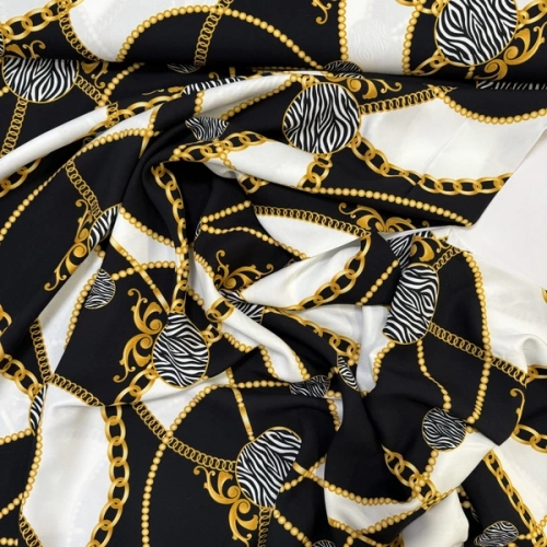 Изображение Плательная ткань цепи, зебра, дизайн VERSACE