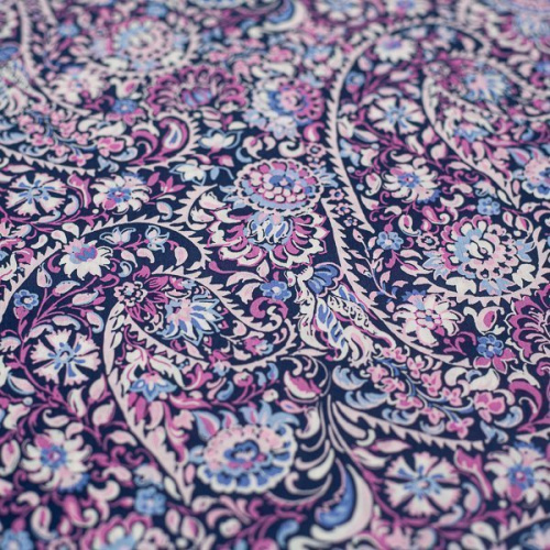 Изображение Вискоза-креш турецкие огурцы, темно-синий, лиловый
