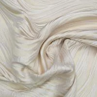 Изображение Жаккард бело-кремовый шелковый с вискозой, волны, дизайн ARMANI