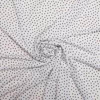 Изображение Трикотаж плотный стрейч белый, черный мелкий горошек