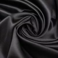 Изображение Шелк однотонный атласный, черный, дизайн D&G