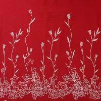 Изображение Лен кайма, цветы, красный