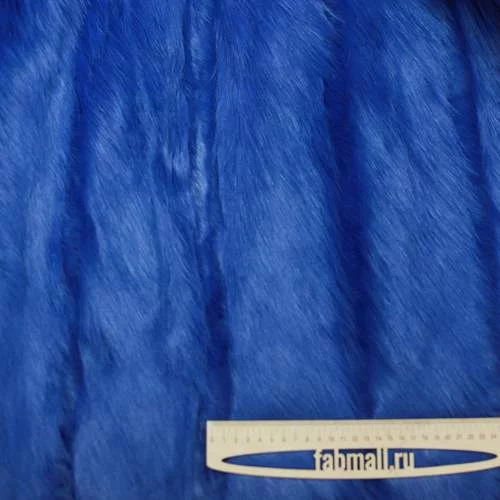 Изображение Мех искусственный яркий синий с длинным ворсом