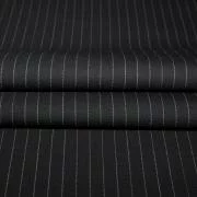 Изображение Костюмная ткань черная, шерсть, полоска, стретч, дизайн ARMANI