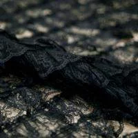 Изображение Фантазийная ткань, беж и черный рюш