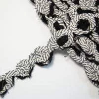 Тесьма из хлопкового шнура черно-белая