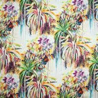 Изображение Хлопок стрейч, плотный, диагональное плетение, тропические растения