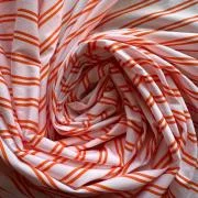 Изображение Батист двойная полоса, белый, оранжевый