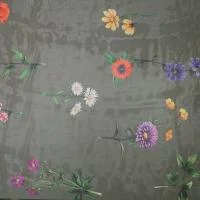 Изображение Шифон шелковый, купон полевые цветы, в трех цветах