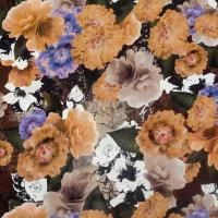 Изображение Шелк цветы, коричневый, дизайн FERRAGAMO