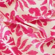 Изображение Плательная ткань, вискоза, белая с розовыми графическими цветами, дизайн FORTE FORTE