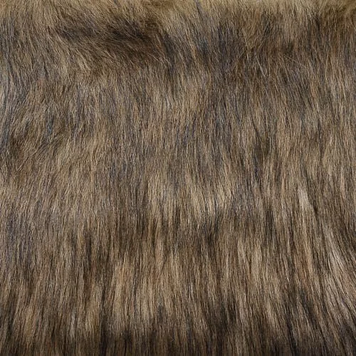 Изображение Мех искусственный, длинный ворс, коричневый